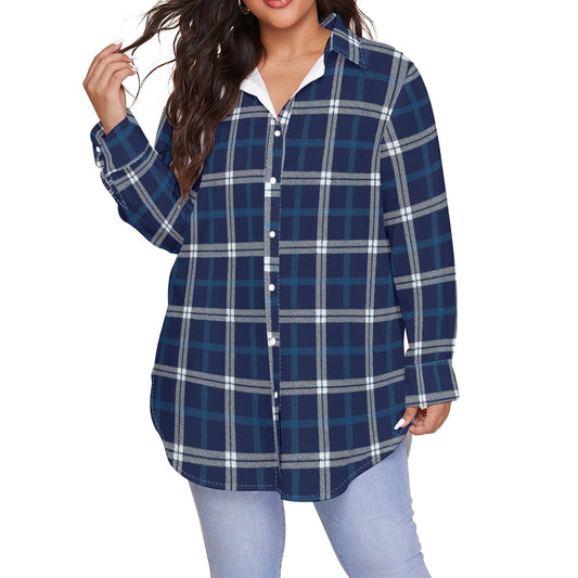 Penn State Tartan Plaid Nittany Lions Women's Shirt With Long Sleeve(Plus Size)