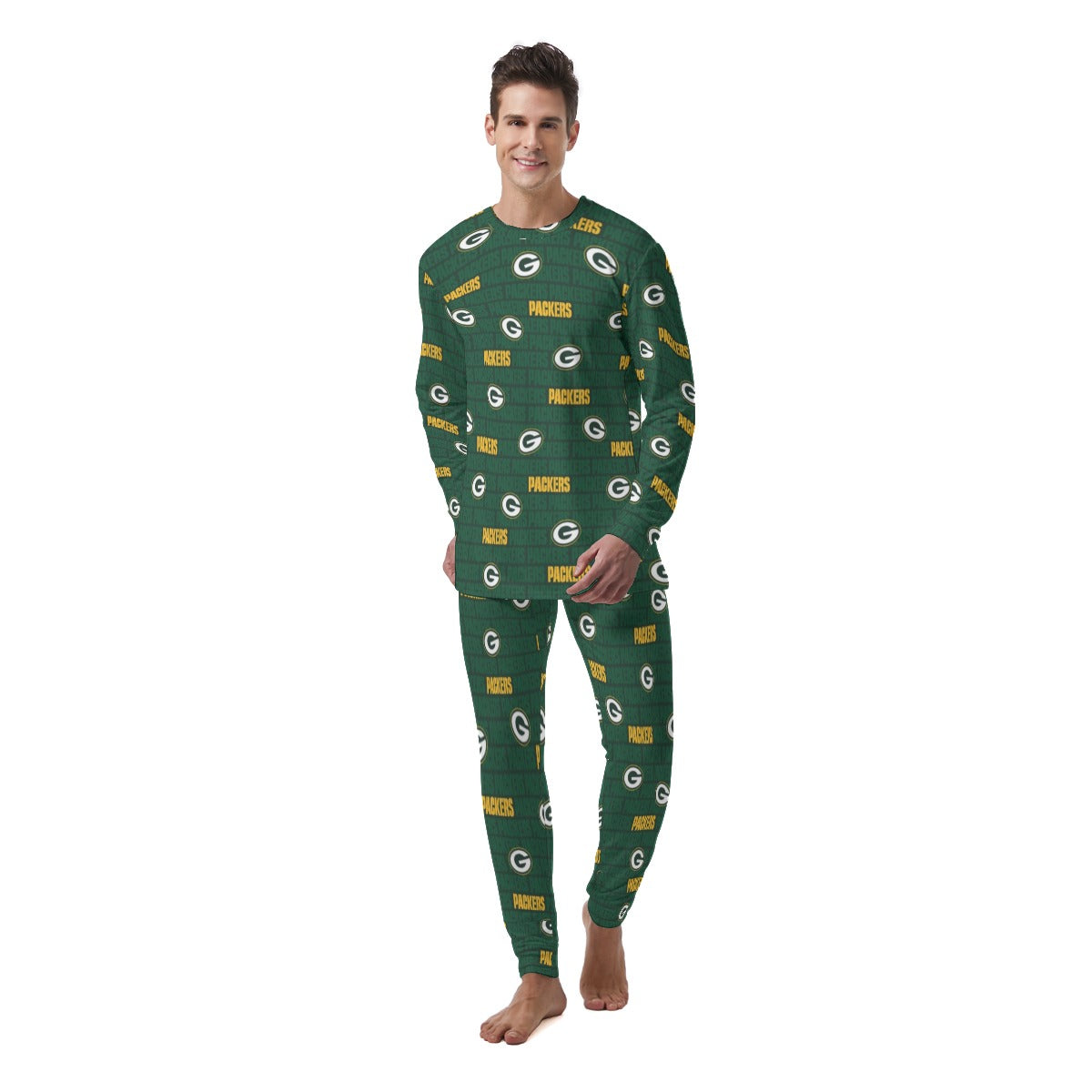 Green Bay Football Game Day All-Over Print Men's Pajamas