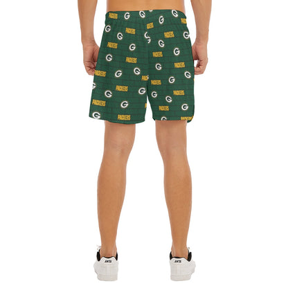 Green Bay Football Game Day All-Over Print Men's Side Split Running Sport Shorts