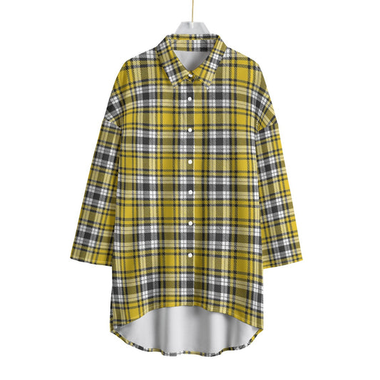 Iowa tartan plaid Hawkeyes Women's Chiffon Shirt With Elbow Sleeve
