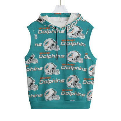 Miami Football Game Day All-Over Print Unisex Hooded Vest | 310GSM Cotton