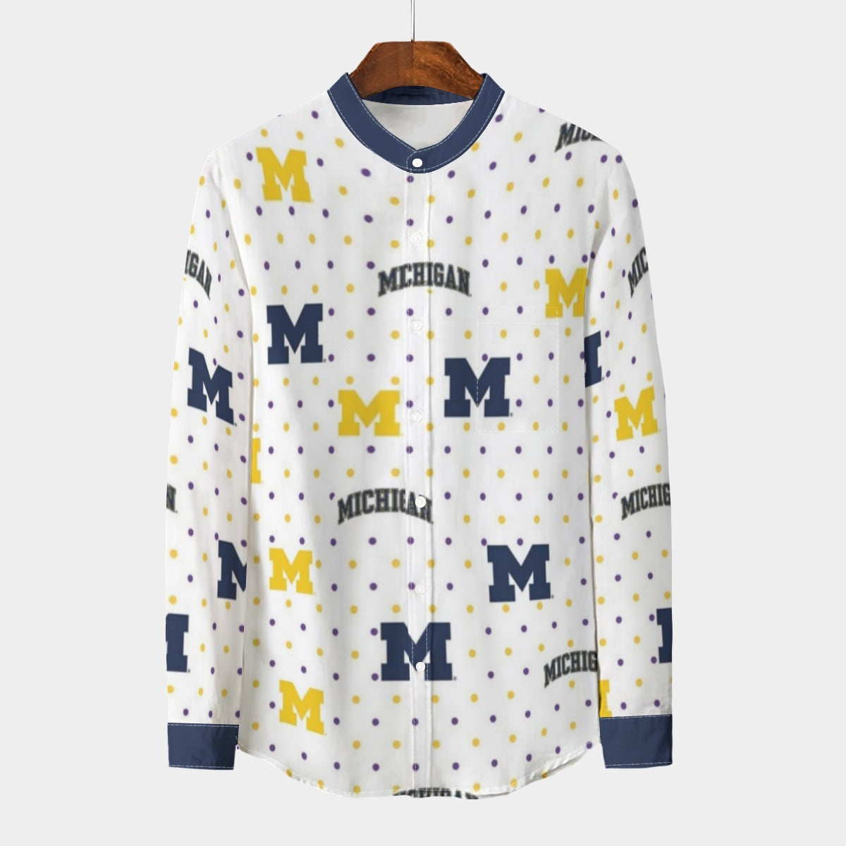 Urban Legend Michigan – Wolverines Collar Shirt With Long Sleeve | 110GSM Imitation Flax