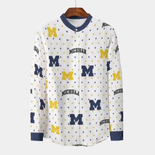 Urban Legend Michigan – Wolverines Collar Shirt With Long Sleeve | 110GSM Imitation Flax