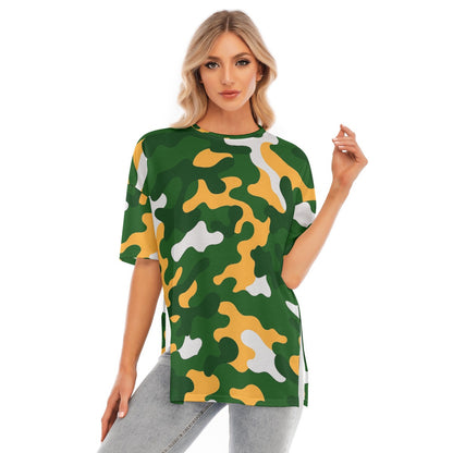 Green Bay Football Game Day All-Over Print Women's Short Sleeves T-shirt With Hem Split