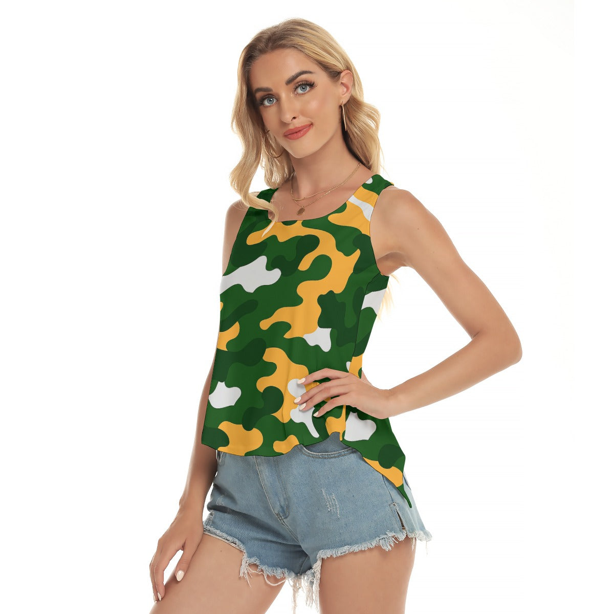 Green Bay Football Game Day All-Over Print Women's Back Hollow Yoga Top