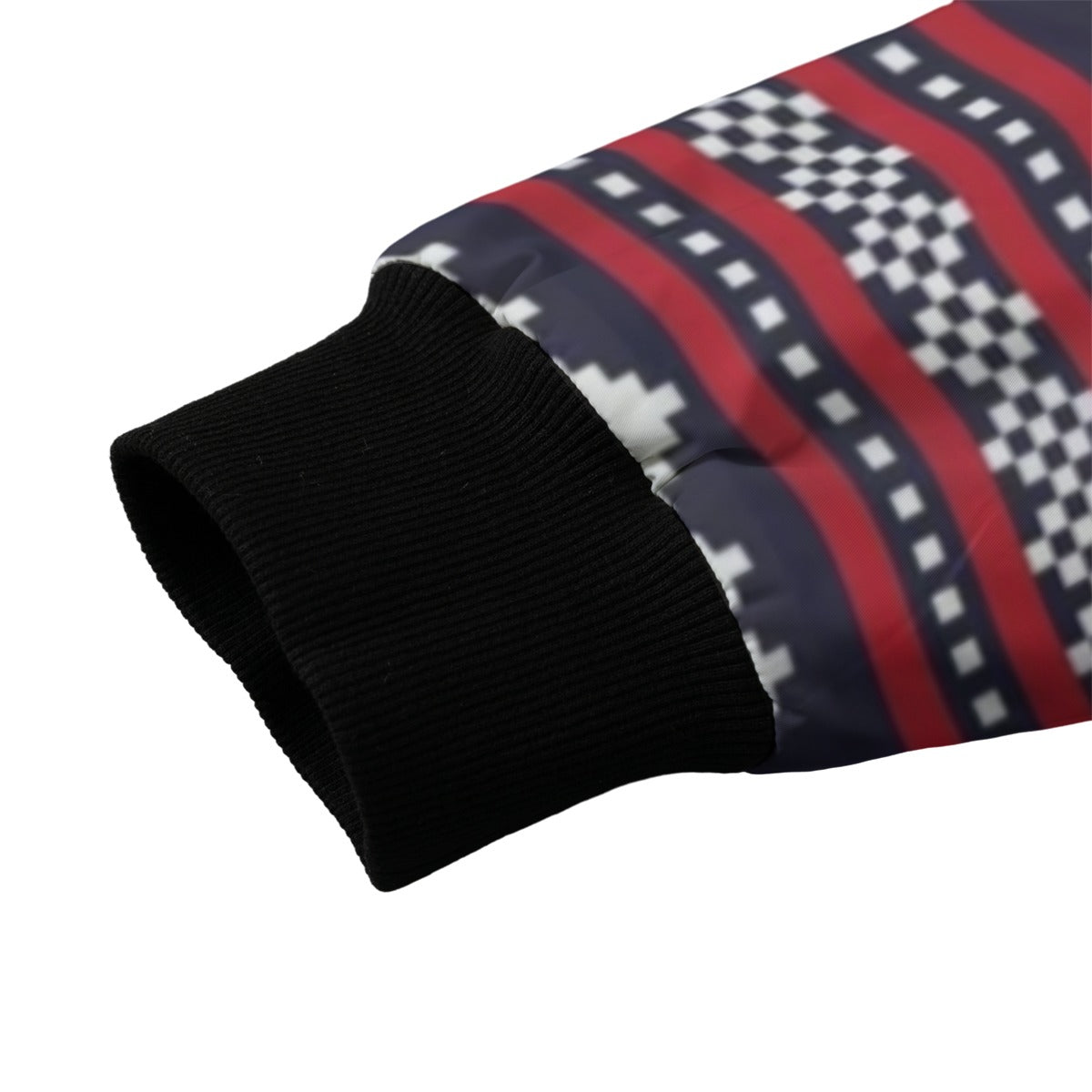 Urban Legend Snow Inspired Red Christmas Fair Isle Pattern Fleece Bomber Jacket