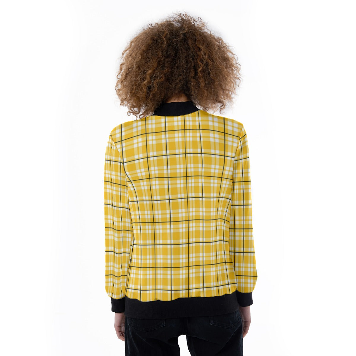 All-Over Print Women's Ribbed Stand-up Collar Jacket