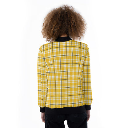 All-Over Print Women's Ribbed Stand-up Collar Jacket