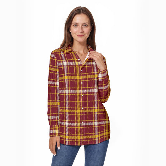 Minnesota Tartan Plaid Golden Gophers Women's Long Sleeve Shirt
