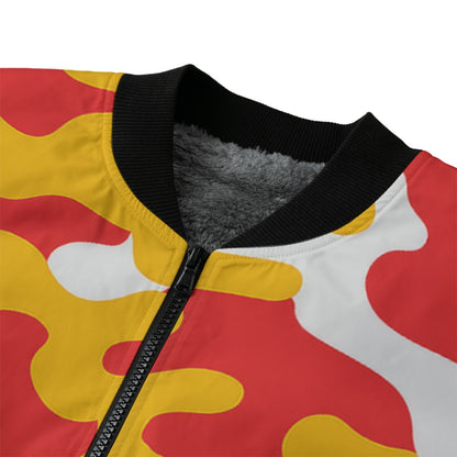 Kansas City Chiefs Camo Fleece Bomber Jacket – Red and Gold NFL Streetwear
