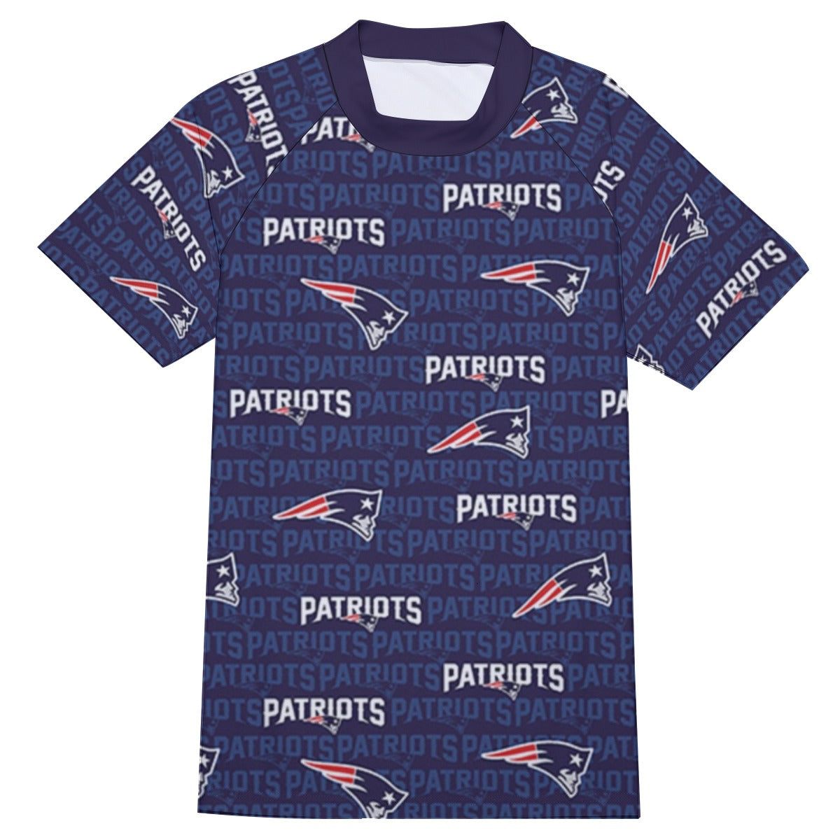 New England Football Game Day All-Over Print Men's Tight Surf Clothing With Half Sleeves