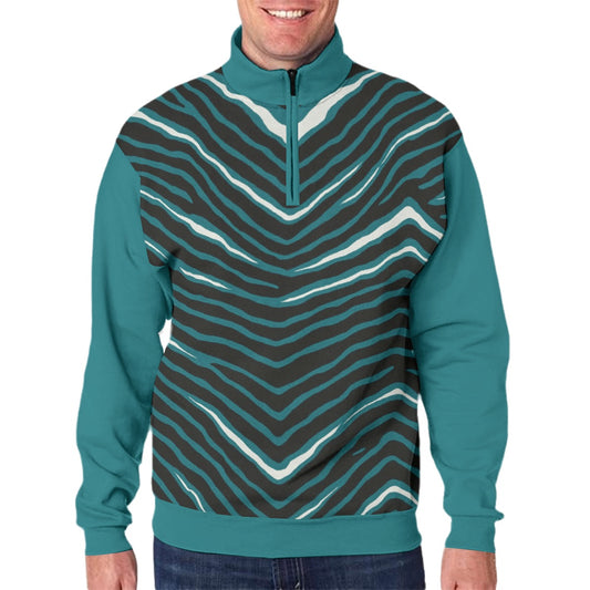 Philadelphia Football Game Day All-Over Print Men's Hidden Half-Zip Placket Hoodie
