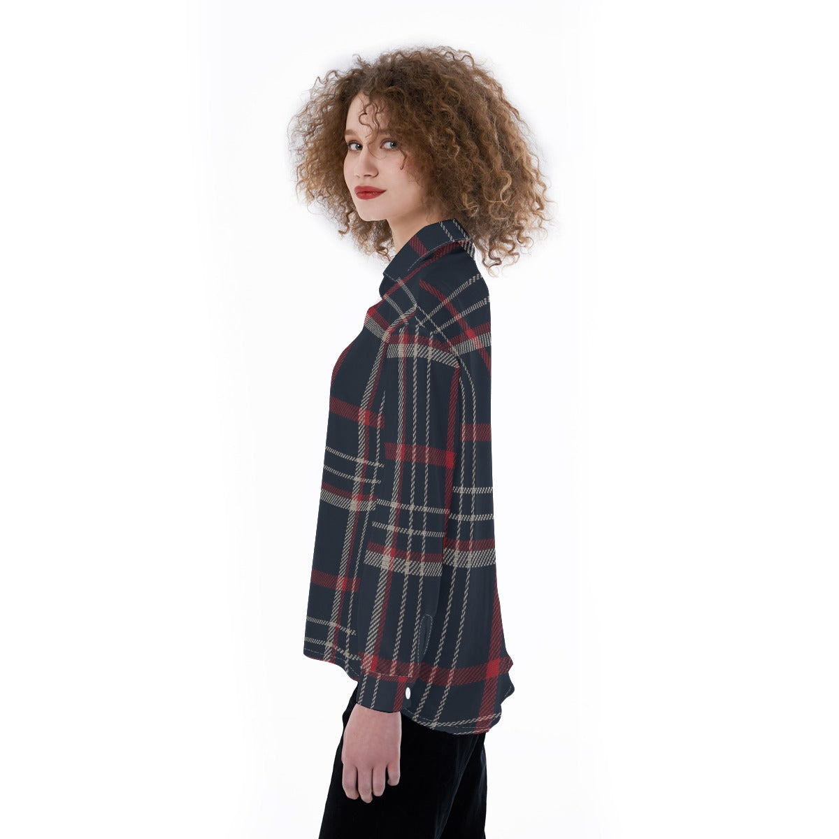 Connecticut - Huskies tartan plaid Women's Satin Shirt