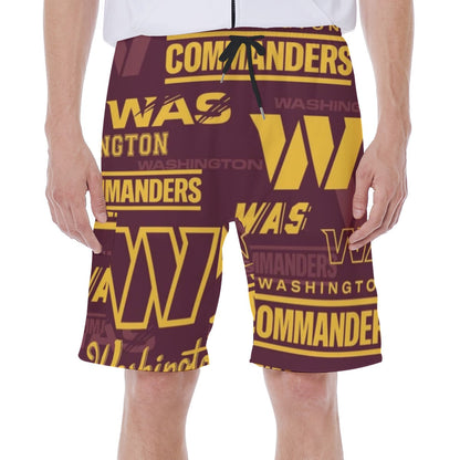 Washington Commanders Men's Beach Shorts With Side Pocket