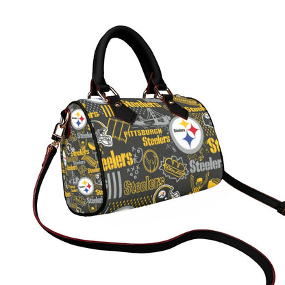 Classic Barrel-Shaped PU Leather Handbag