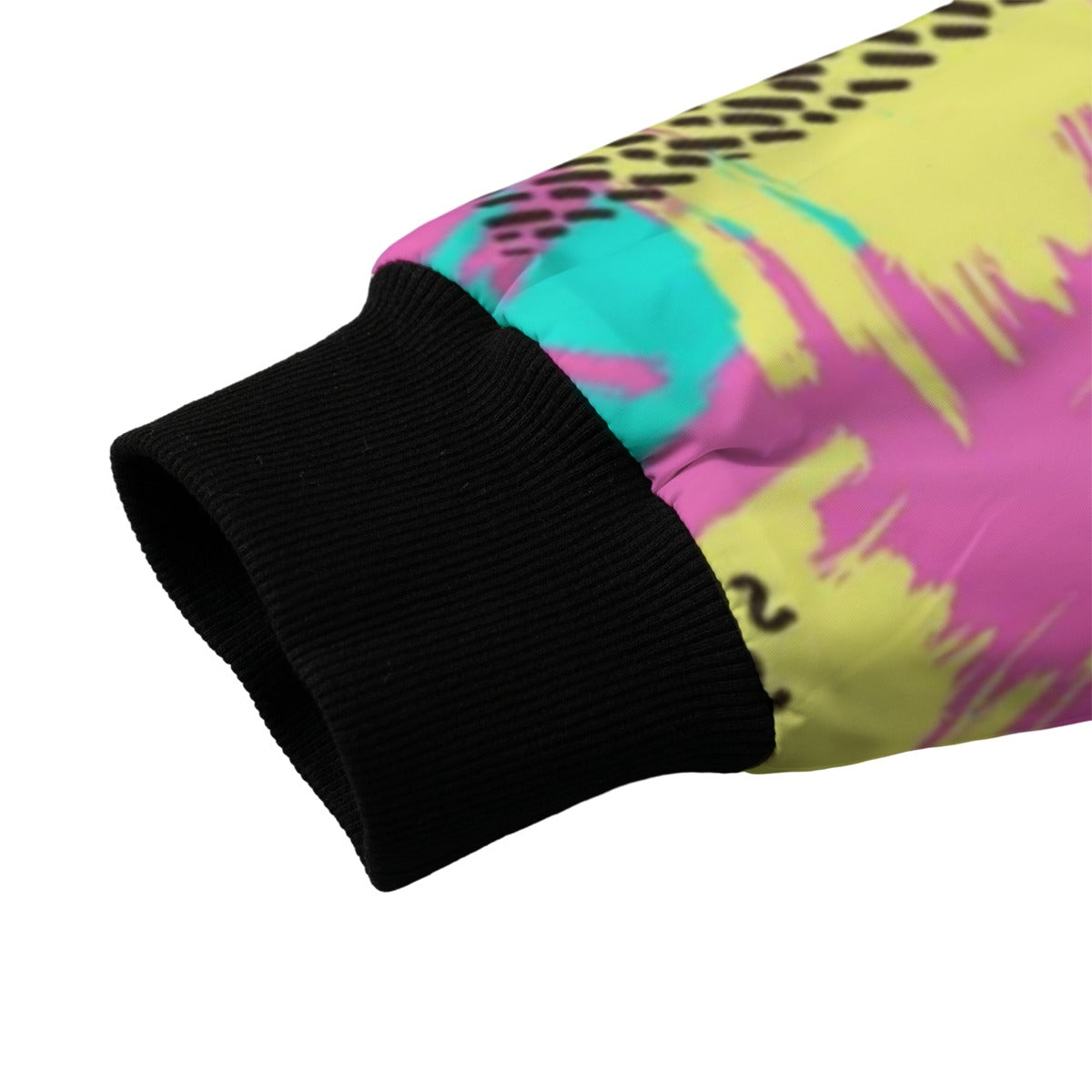 Graffiti Explosion colorful-seamless-pattern yellow pink green Fleece Bomber Jacket