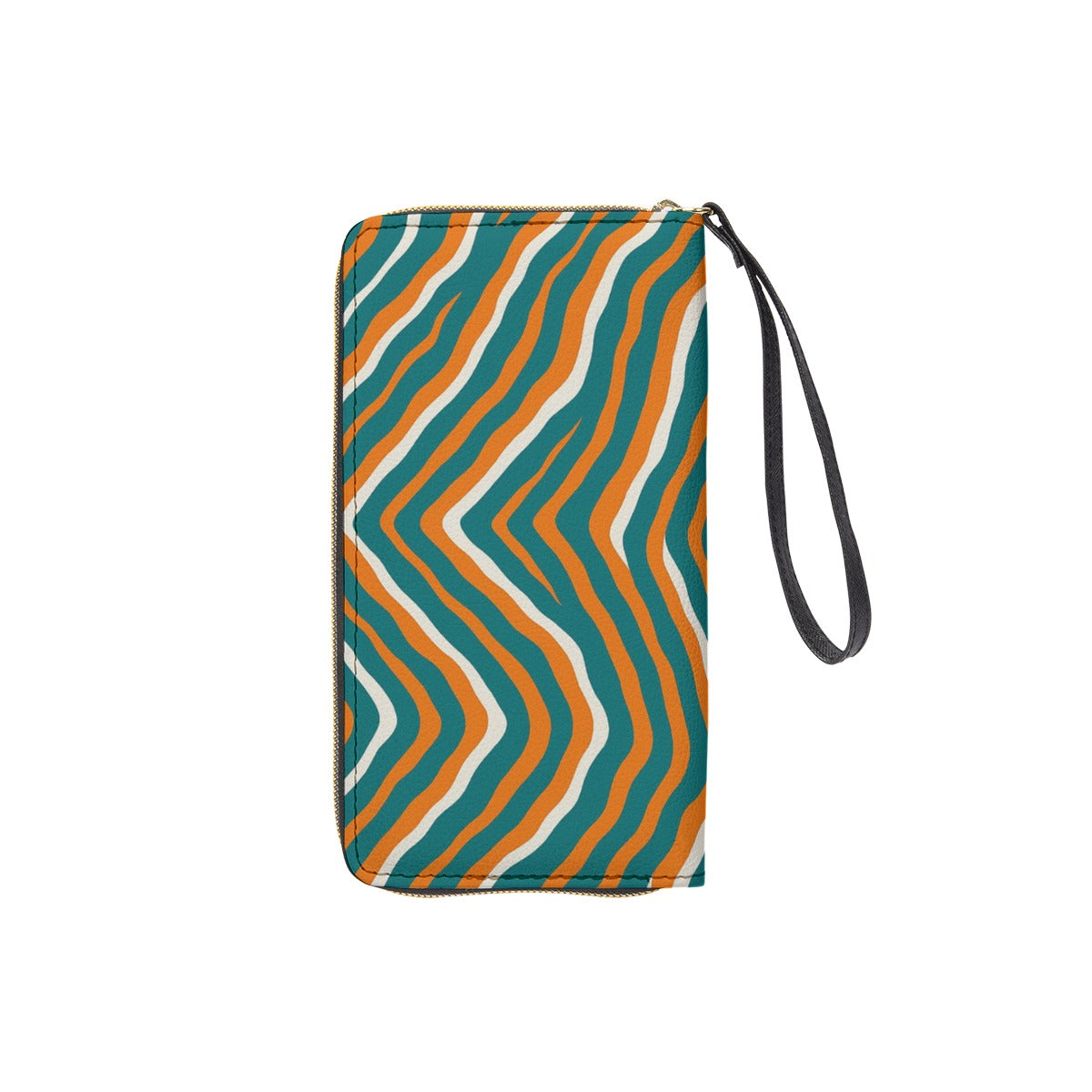 Miami Football Game Day Long Wallet With Black Hand Strap