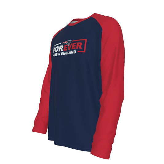 New England Football Game Day All-Over Print Men's Raglan Long Sleeve T-shirt  | 190GSM Cotton