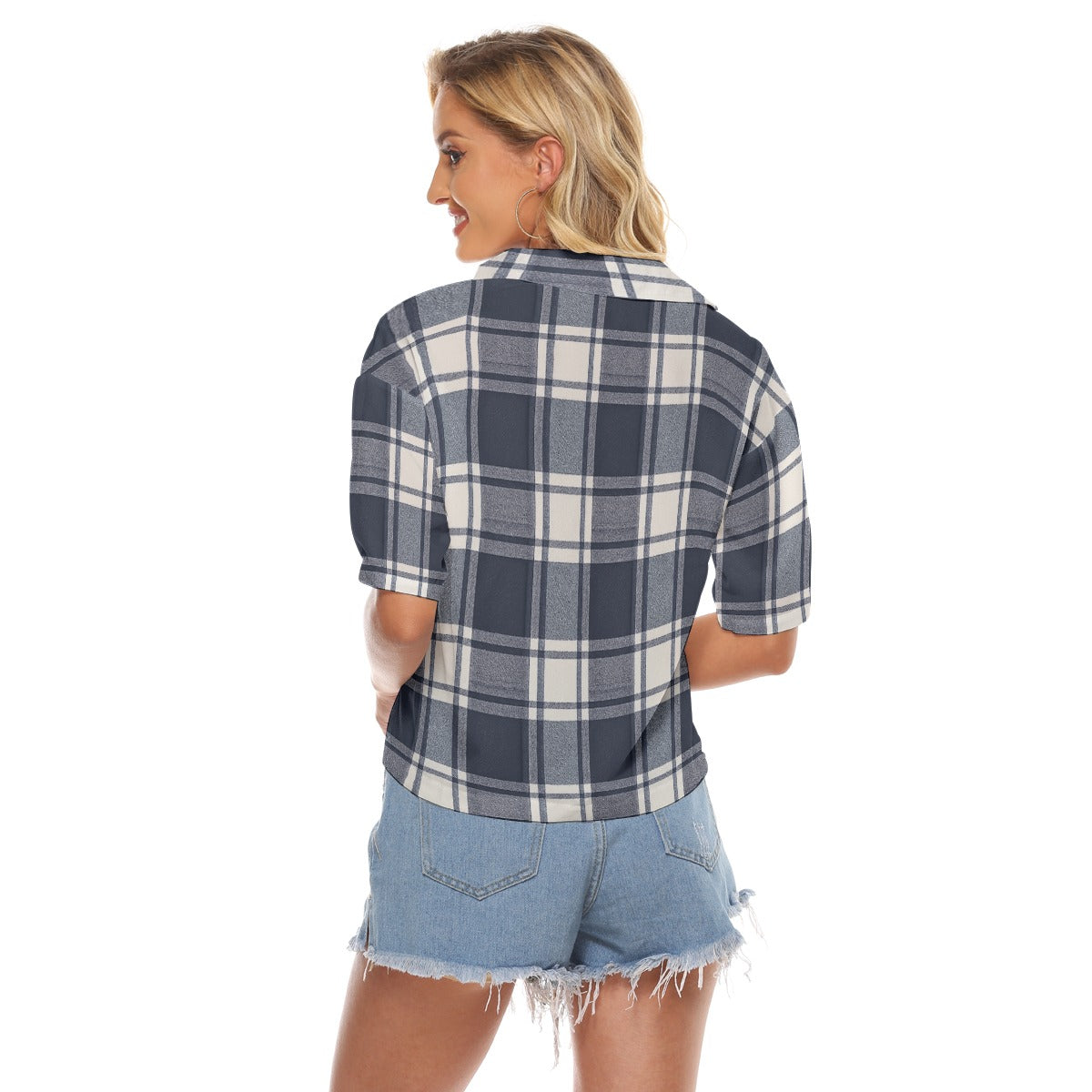 Urban Legend Penn State Nittany Lions Tartan Plaid Women's V-Neck Shirt – Navy and White College Str