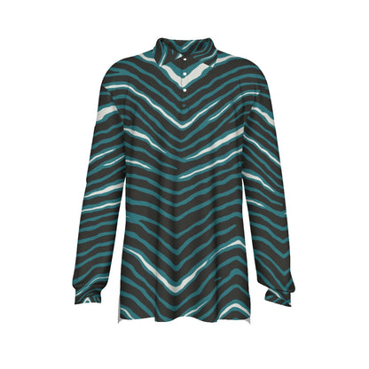 Philadelphia Football Game Day All-Over Print Men's Long Sleeve Polo Shirt
