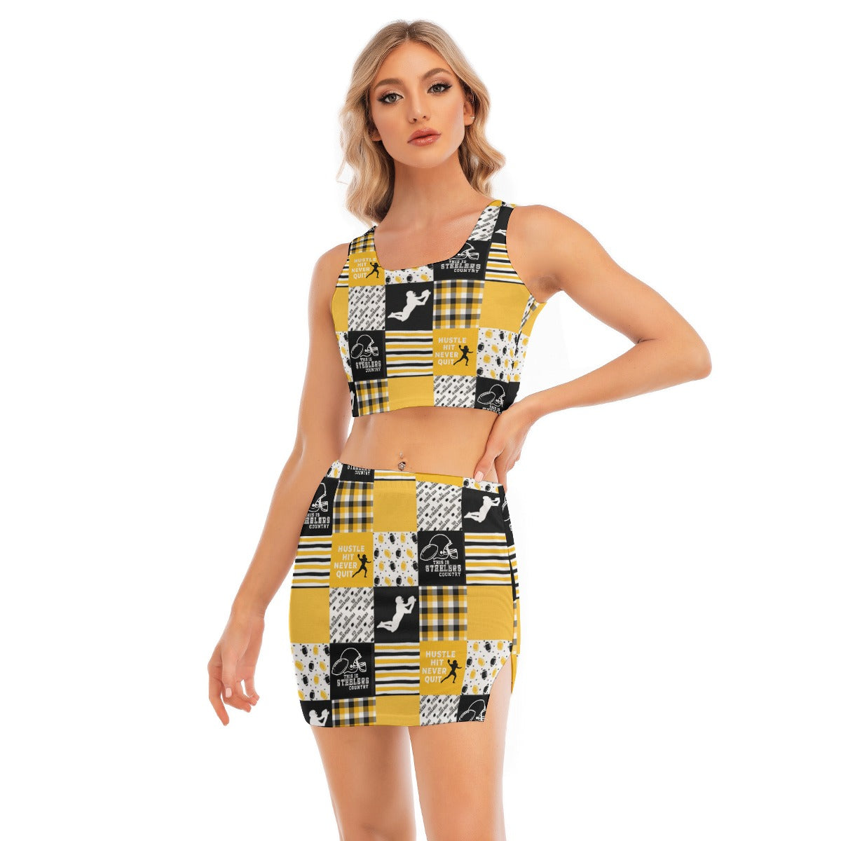 All-Over Print Women's Camisole And Hip Skirt Suit