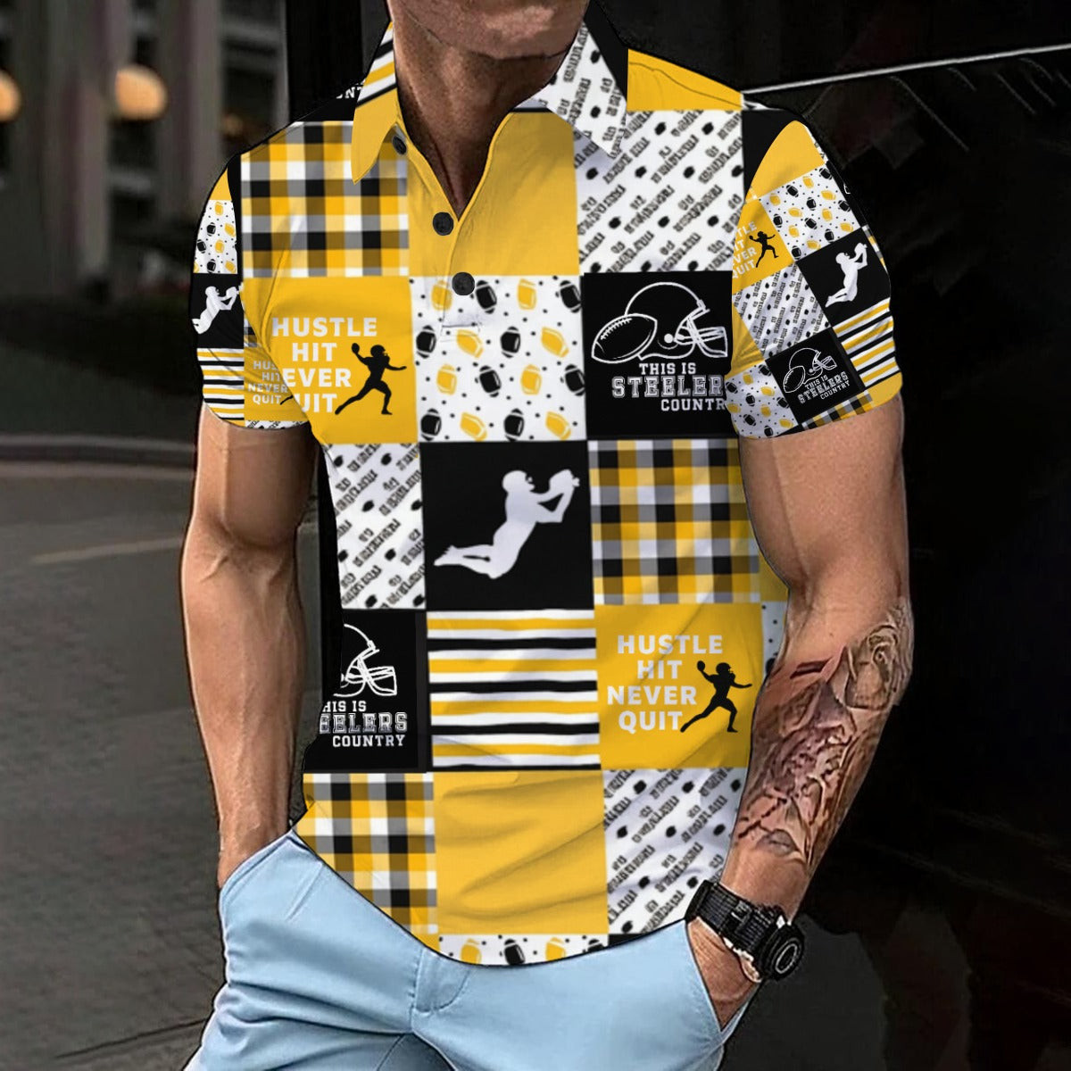 All-Over Print Men’s Basic Polo Shirt