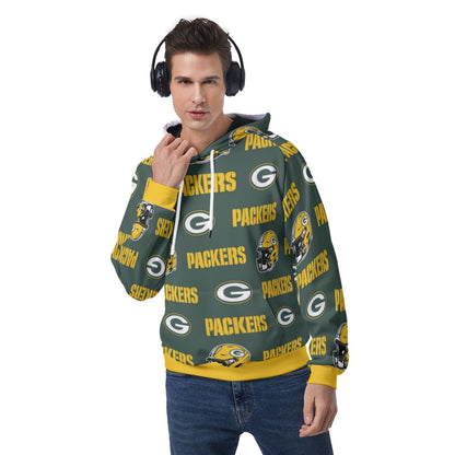 Green Bay Football Game Day All-Over Print Men's Raglan Pullover Hoodie