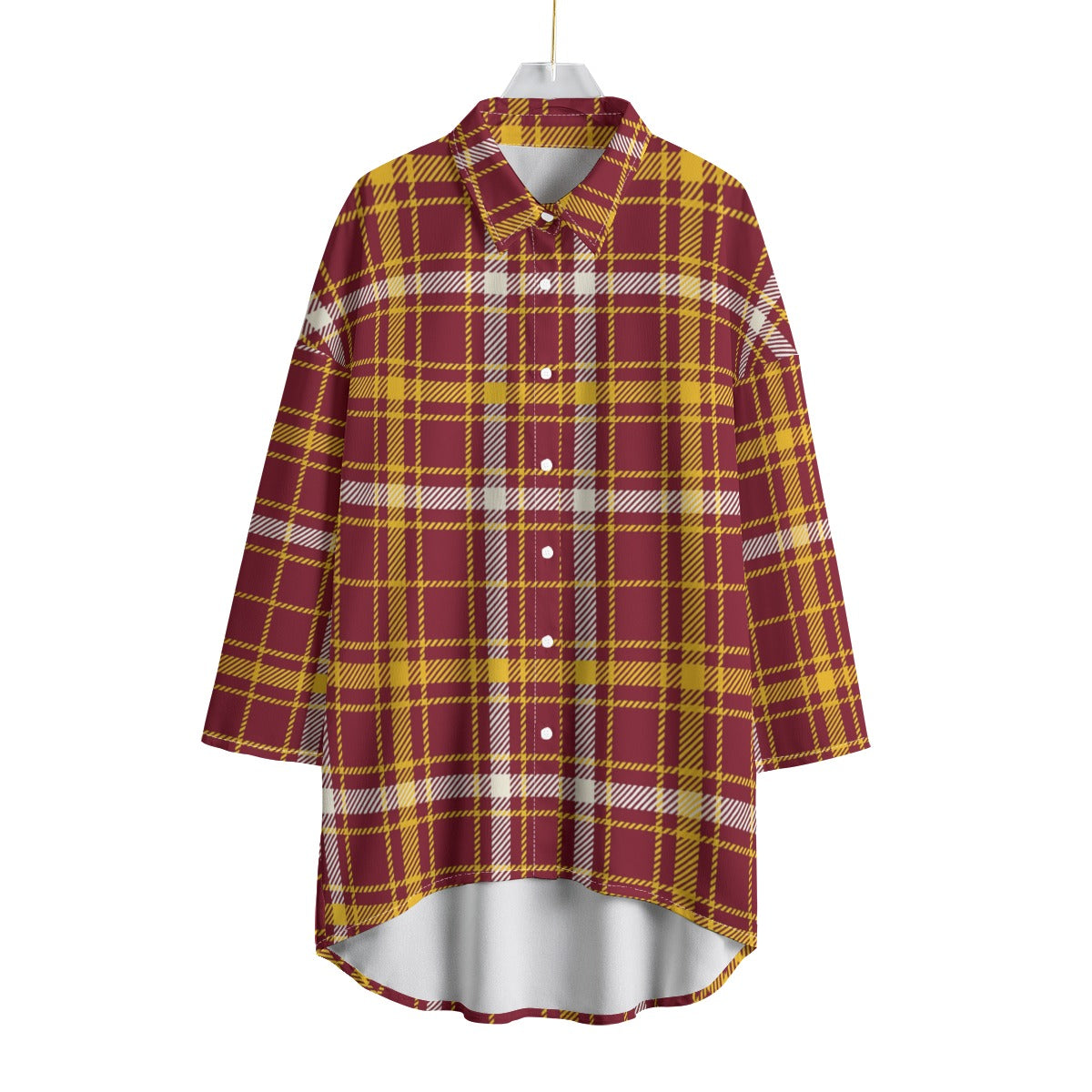 Minnesota Tartan Plaid Golden Gophers Women's Chiffon Shirt With Elbow Sleeve