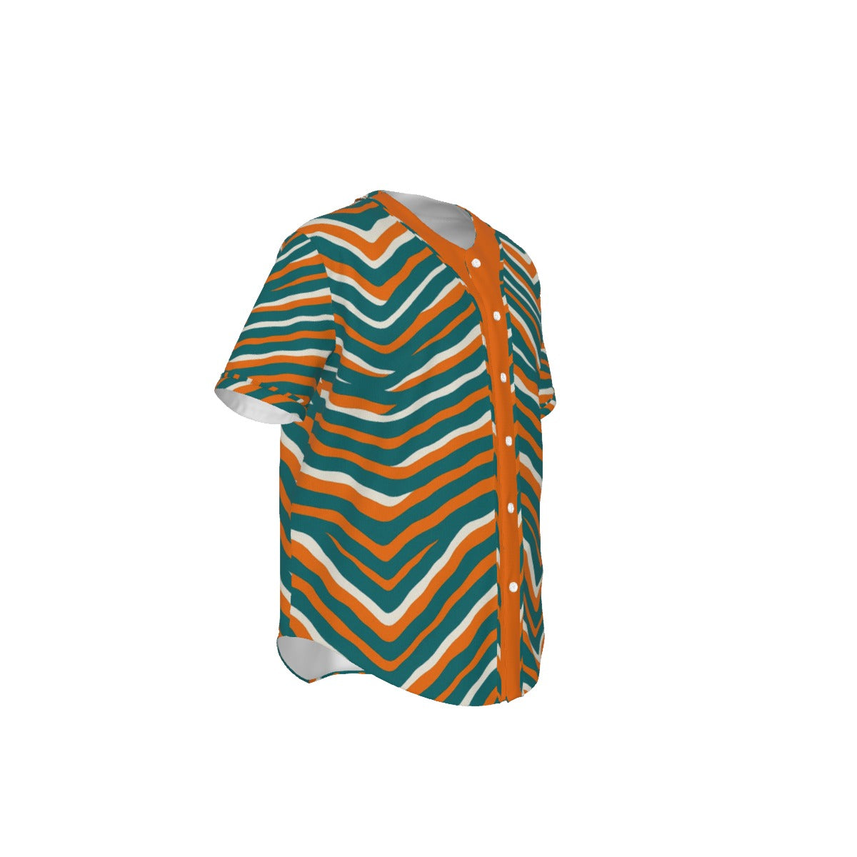 Miami Football Game Day All-Over Print Men's Short Sleeve Baseball Jersey With Pinstripes