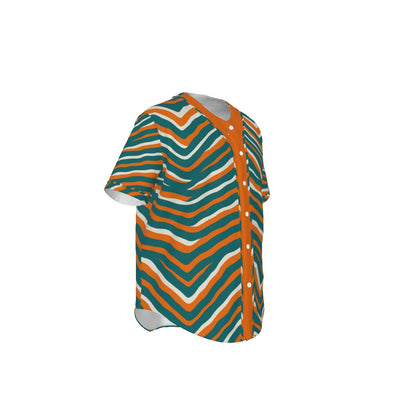 Miami Football Game Day All-Over Print Men's Short Sleeve Baseball Jersey With Pinstripes