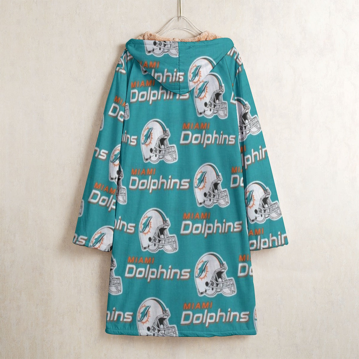 Miami Football Game Day All-Over Print Men's Horn Button Long Fleece Windbreaker