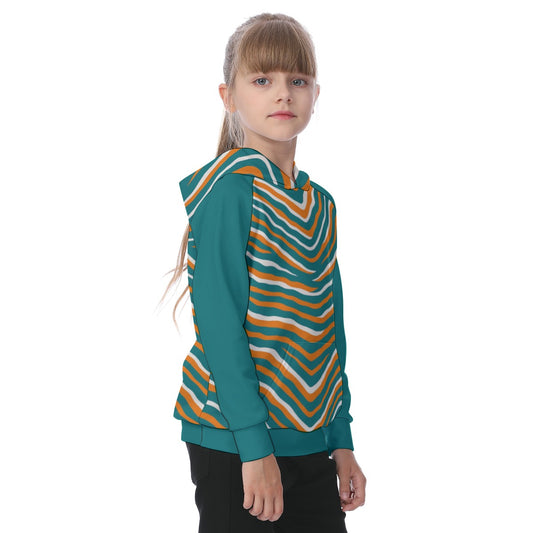 Miami Football Game Day All-Over Print Kid's Raglan Pullover Hoodie