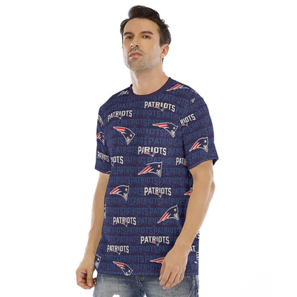New England Football Game Day All-Over Print Men's Short Sleeve T-shirt With Chest Pocket