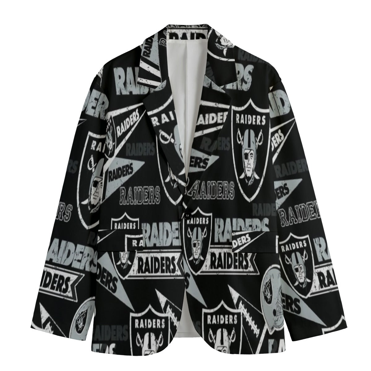 Blazer with Oakland Raiders logo and text on a white background
