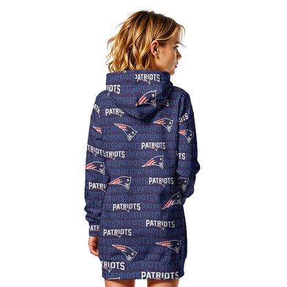 New England Football Game Day All-Over Print Women's Heavy Fleece Long Hoodie