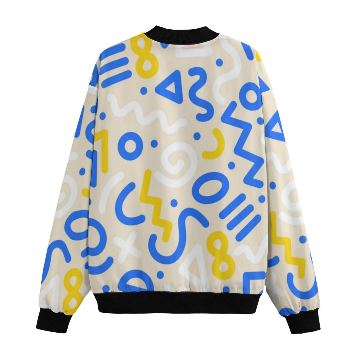Urban Legend 90s Street Icons Colorful Geometric Pattern Fashion Fleece Bomber Jacket