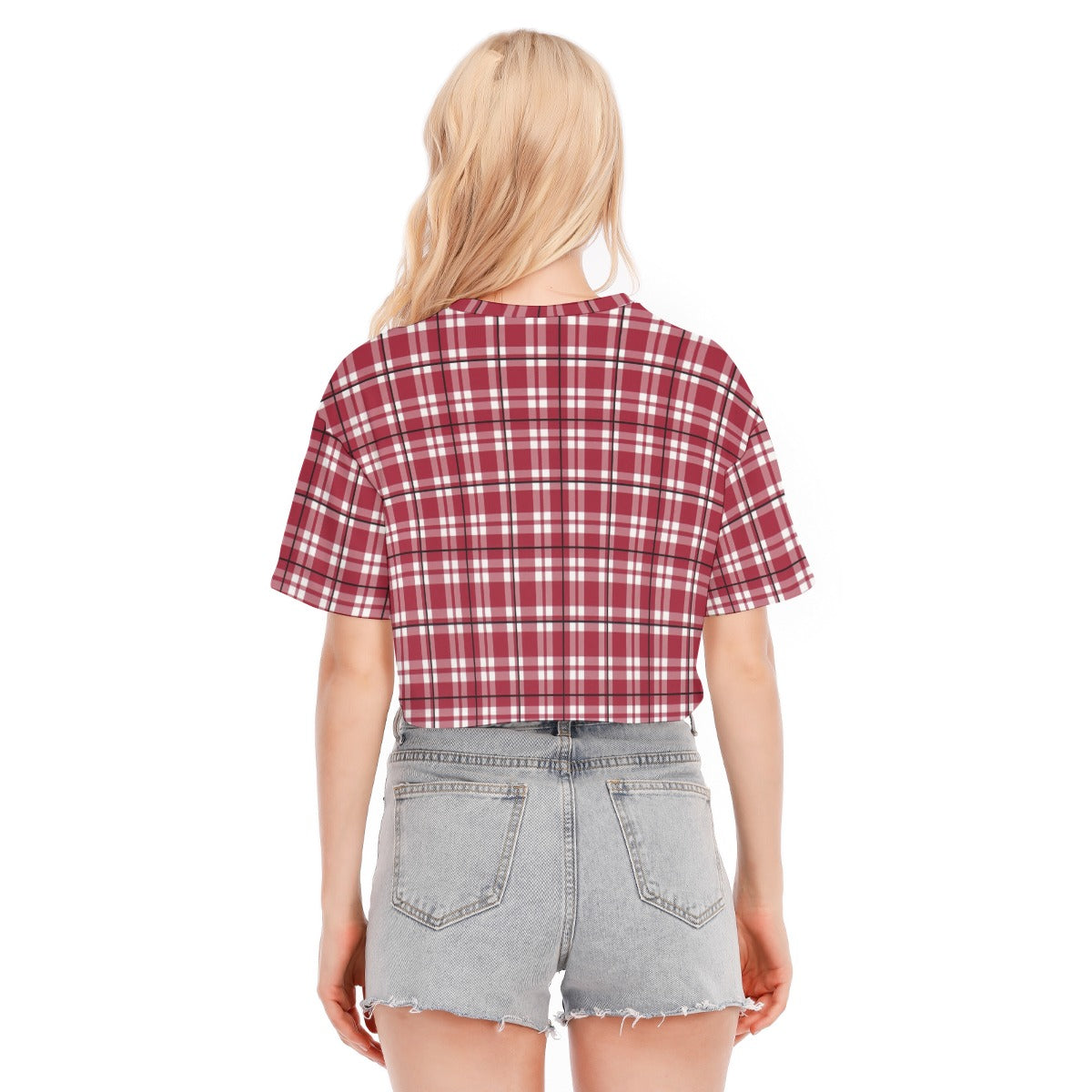 Alabama Tartan plaid Women's Cropped T-shirt | 190GSM Cotton