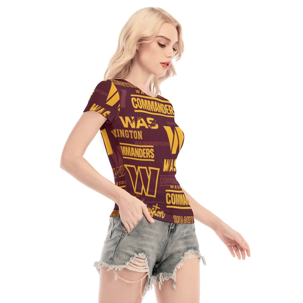 Washington Commanders Women's Short Sleeve Mesh Blouse