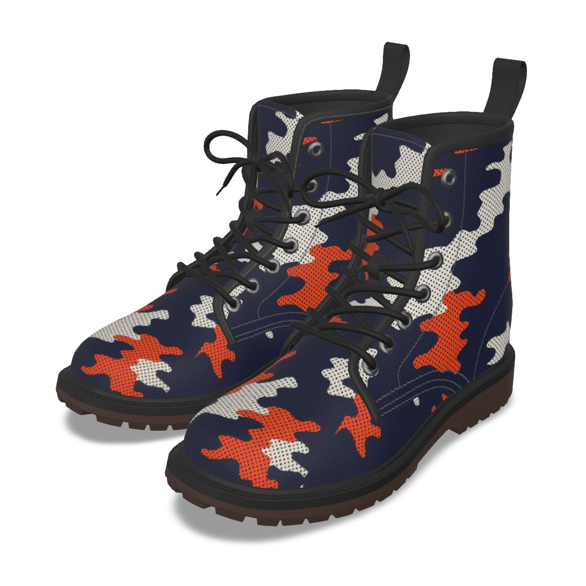 Urban Legend Illinois Urbana Orange and Blue Camo Martin Short Boots – Fighting Illini-Inspired Stre