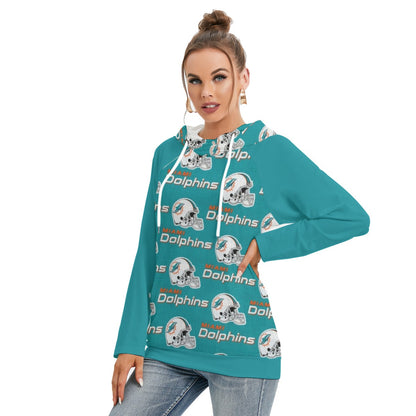 Miami Football Game Day All-Over Print Women's Hoodie With Double Hood