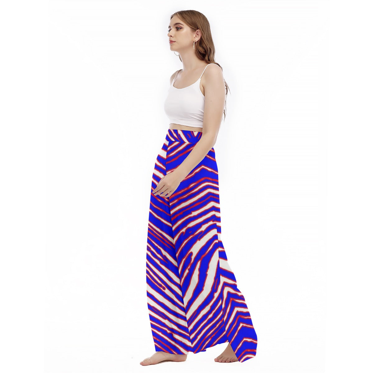 Buffalo Bills Zubaz Women's High Waist Wide Leg Trousers