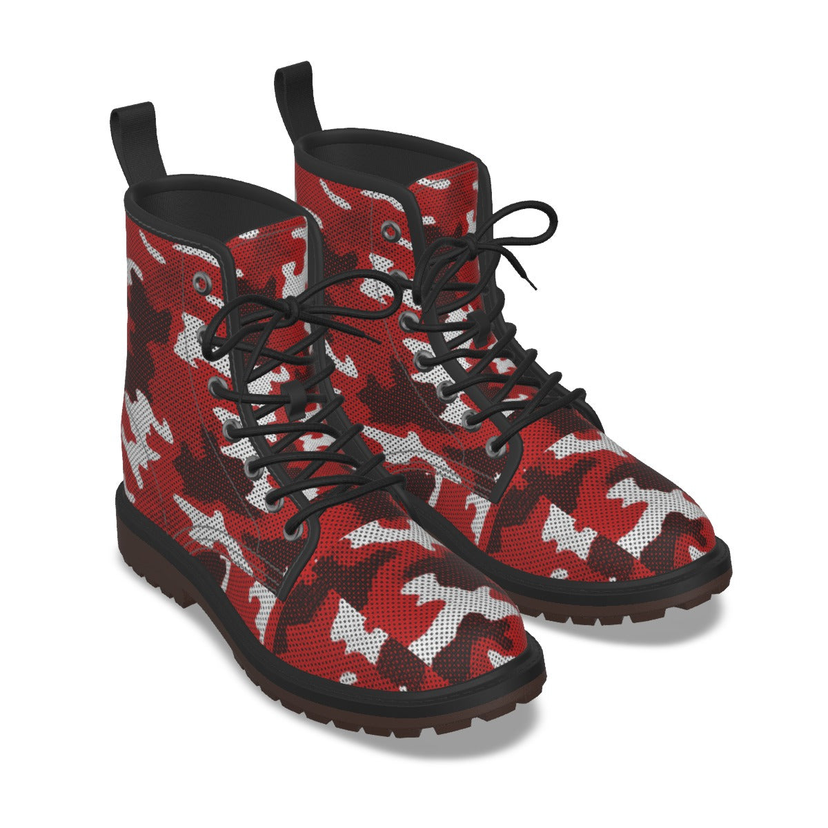 Urban Legend Houston Red and White Camo Martin Short Boots – Cougars-Inspired College Streetwear for