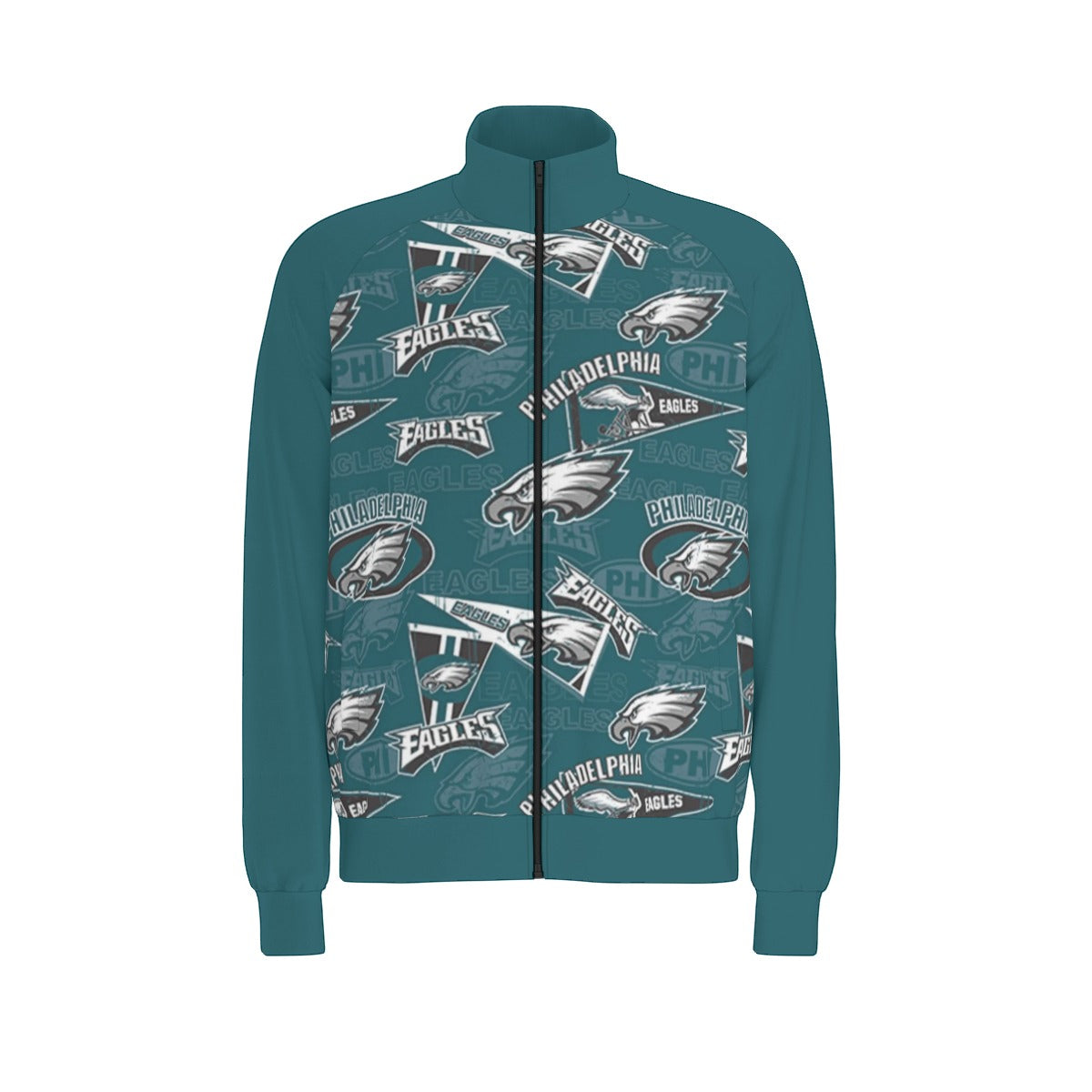 Philadelphia Football Game Day All-Over Print Men's Raglan-Sleeve Stand Collar Jacket