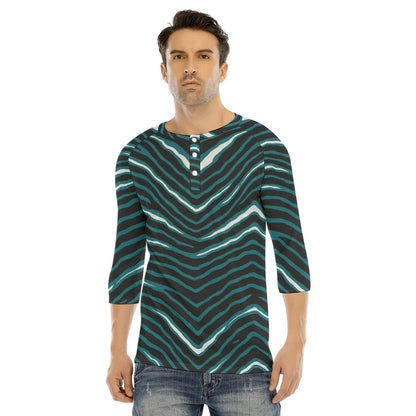 Philadelphia Football Game Day All-Over Print Men's Bracelet Sleeve T-shirt With Button Closure
