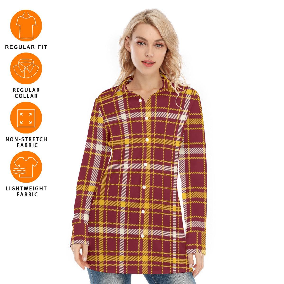 Minnesota Tartan Plaid Golden Gophers Women's Long Shirt