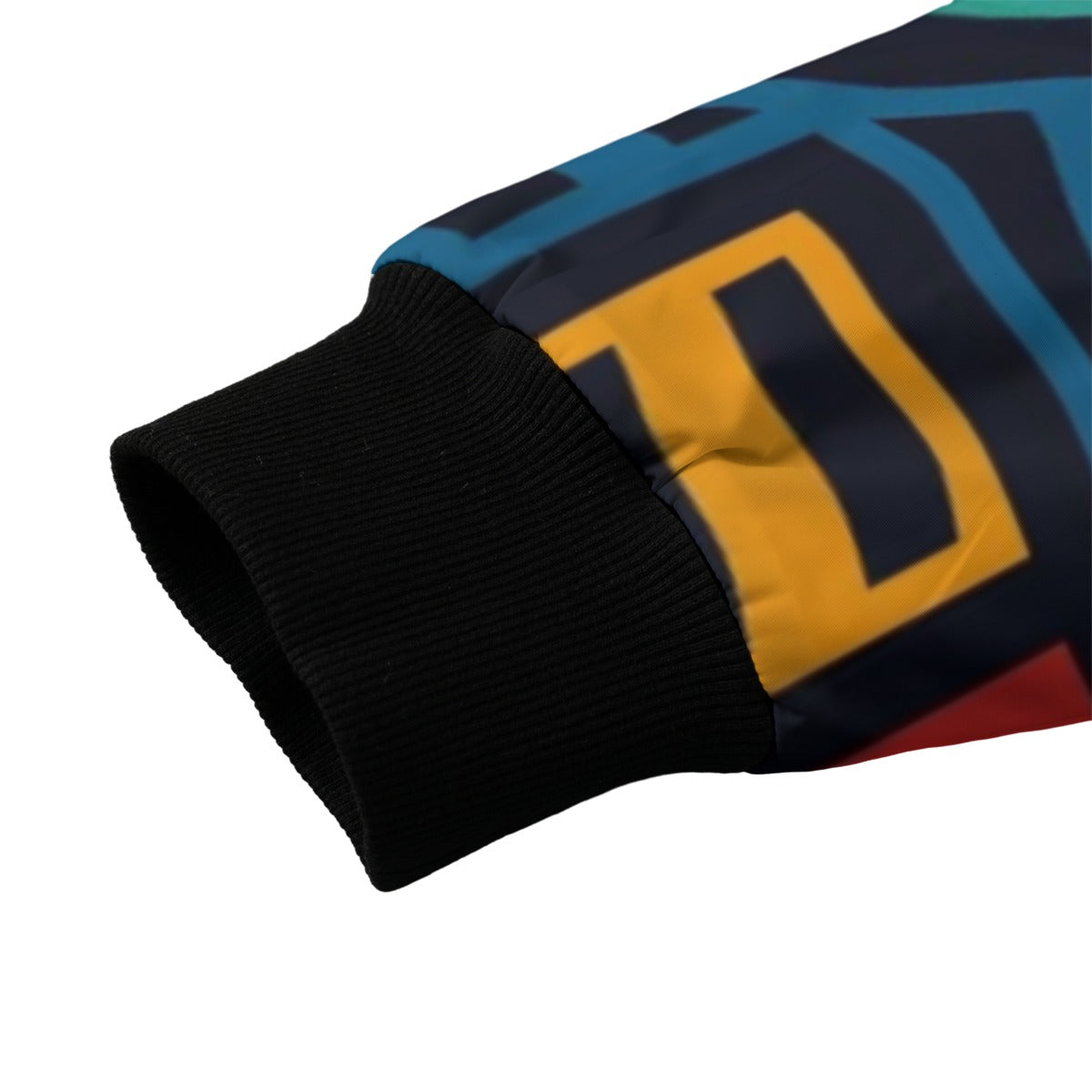 Urban Legend 90s Street Icons Bright Modern Geometric Pattern Fleece Bomber Jacket