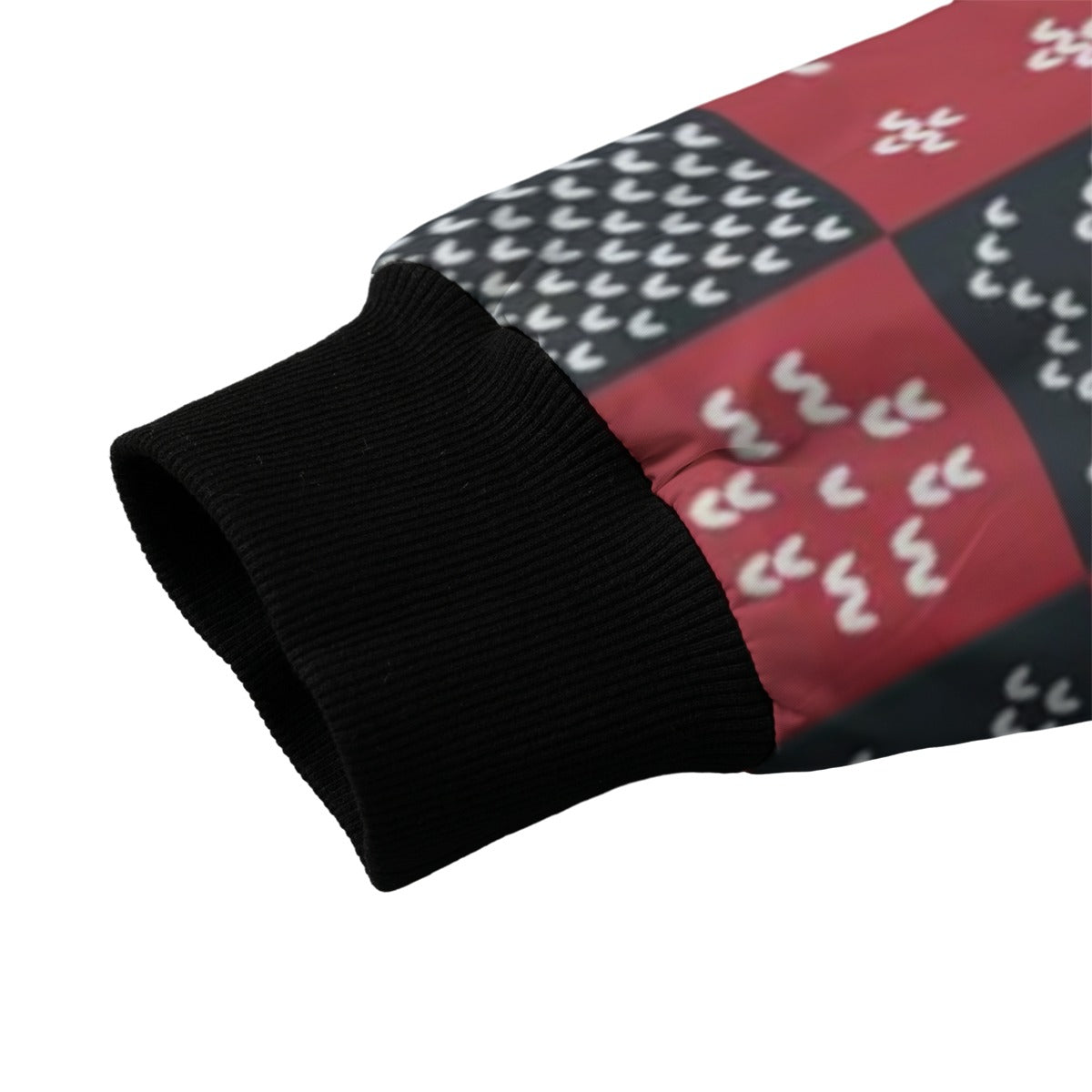 Urban Legend Red Christmas and New Year Snow Pattern Winter Geometric Fleece Bomber Jacket