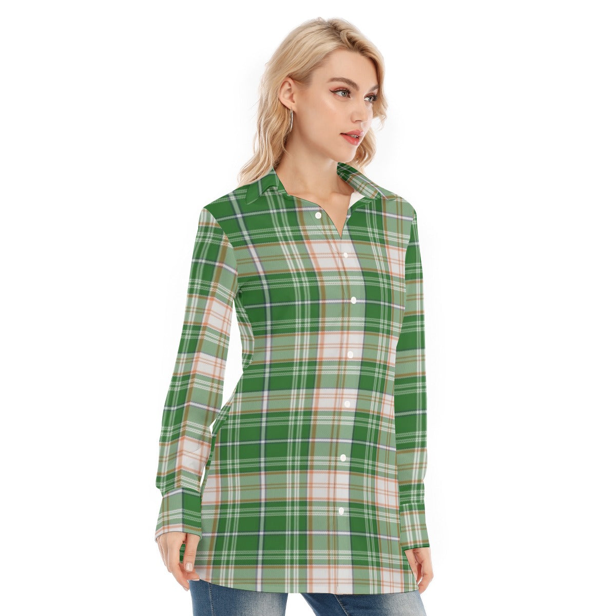 Miami Tartan Plaid Hurricanes Women's Long Shirt