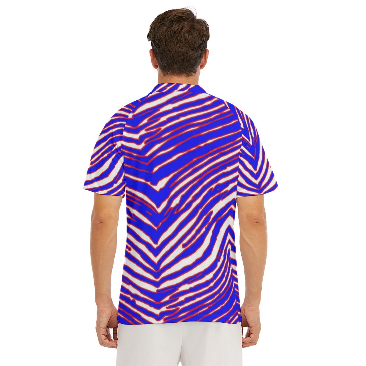 Buffalo Bills Zubaz Men's Short Sleeve Polo Shirt With Button Closure
