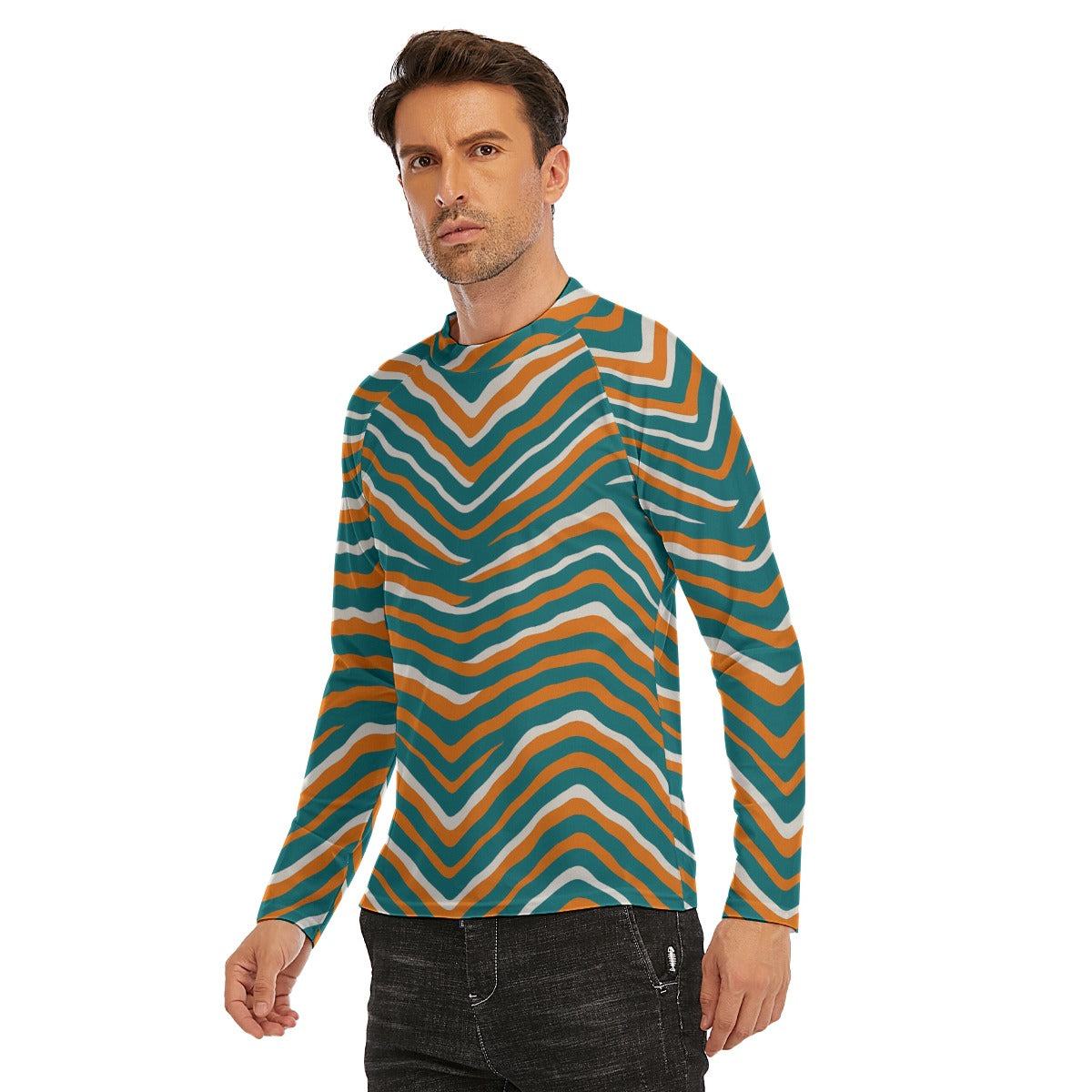 Miami Football Game Day All-Over Print Men's Long Sleeve Tight surf clothing